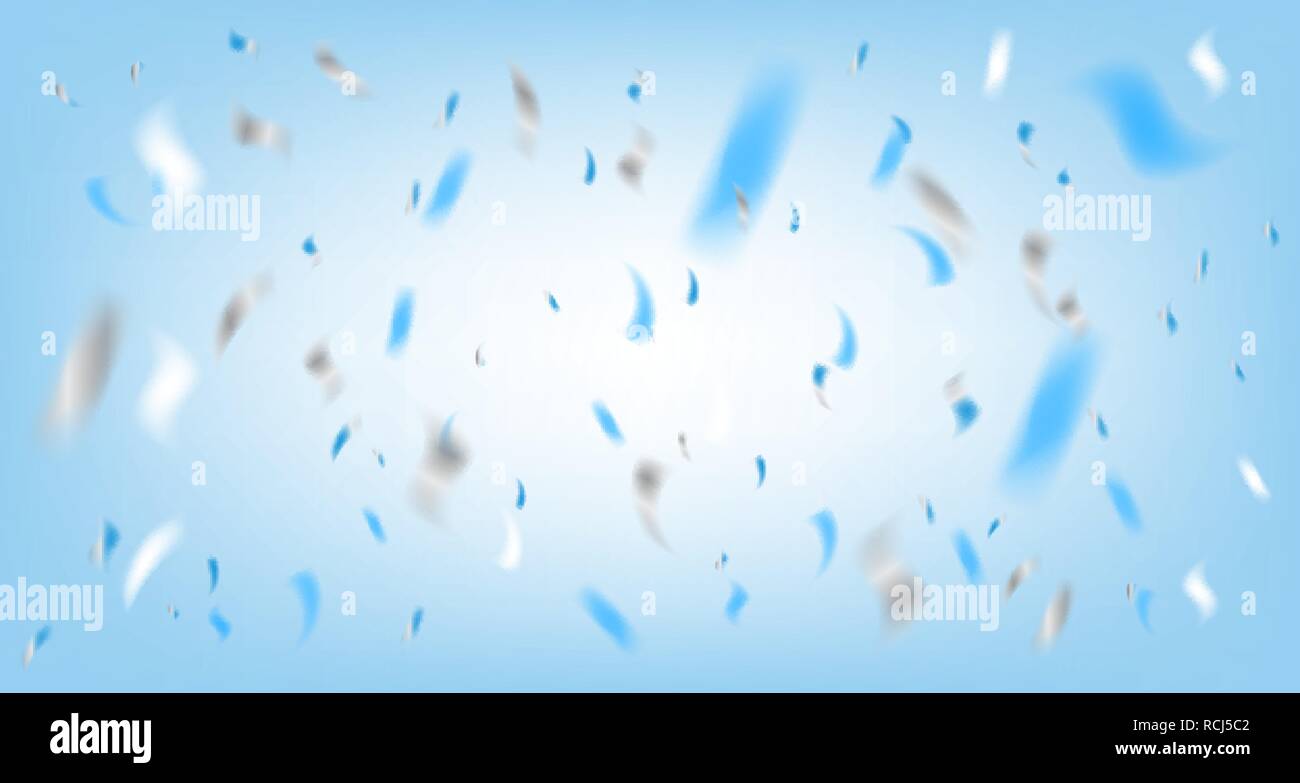 Disco party blue background with foil confetti Stock Vector