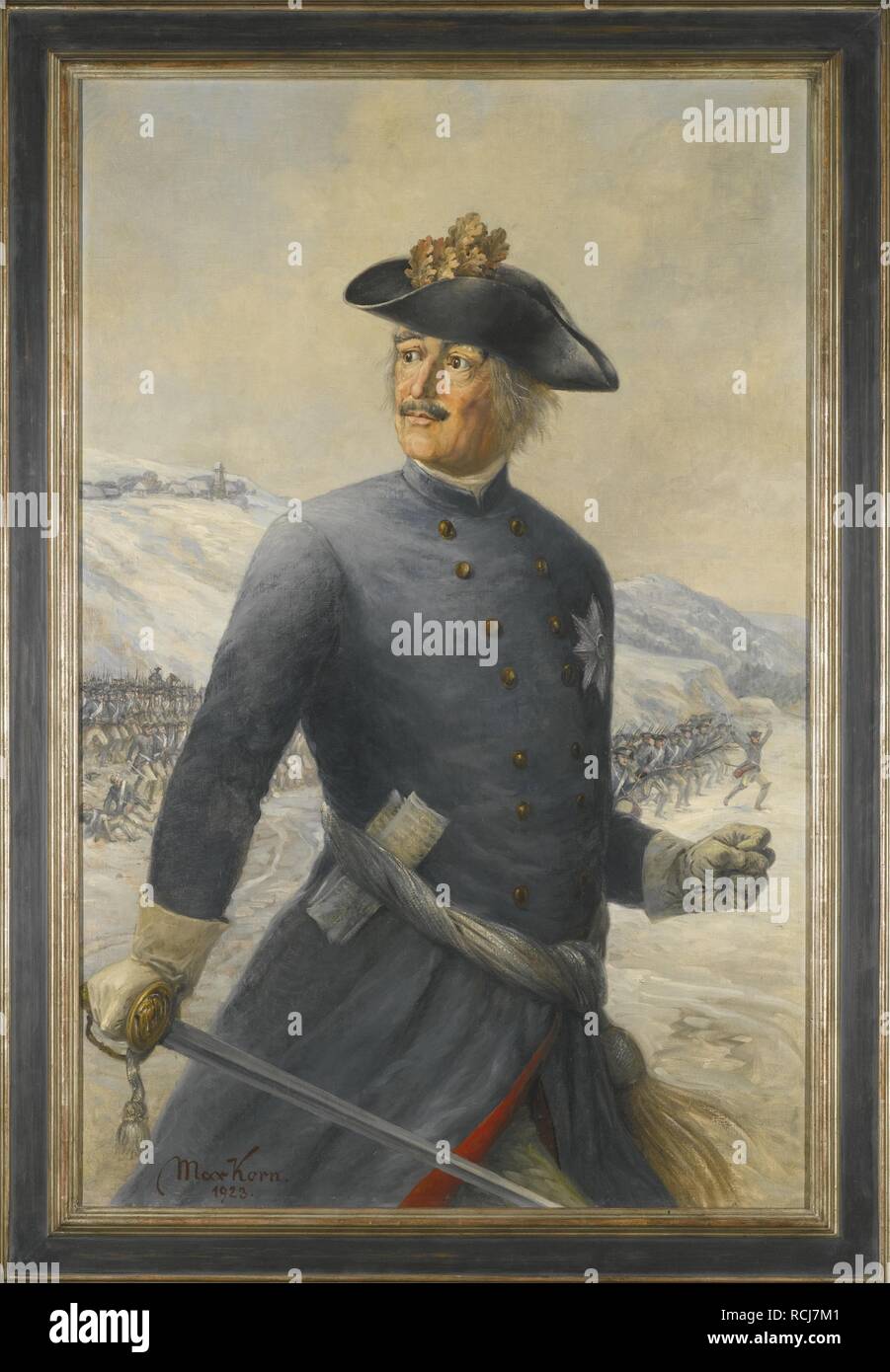 Leopold I, Prince of Anhalt-Dessau (1676-1747), Generalfeldmarschall in the Prussian Army. Museum: PRIVATE COLLECTION. Author: Korn, Max. Stock Photo
