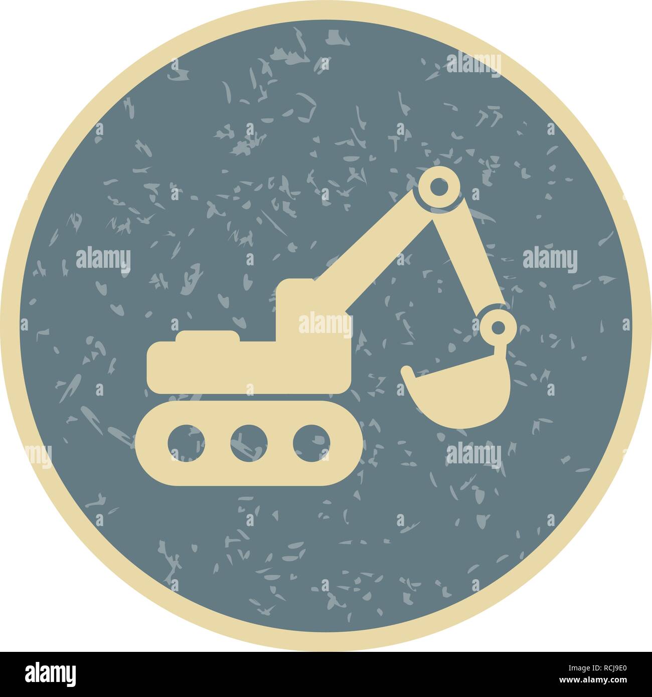Vector Excavator Icon Stock Vector