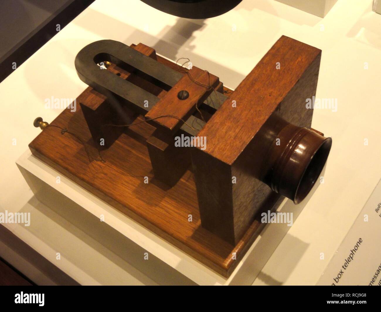 Alexander Graham Bell's big box telephone, 1876, one of the first commercially available telephones - National Stock Photo