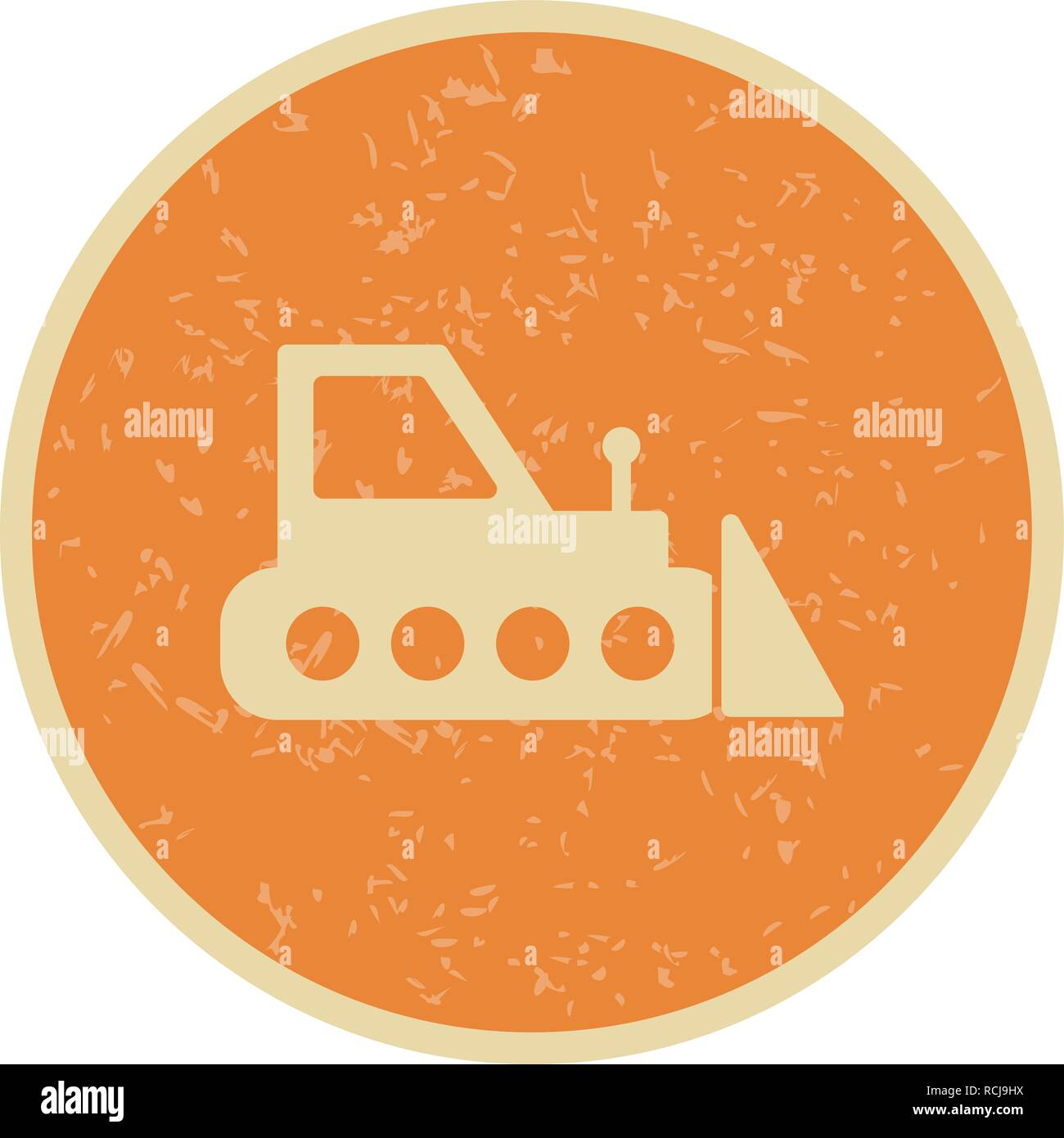 Vector Bulldozer Icon Stock Vector