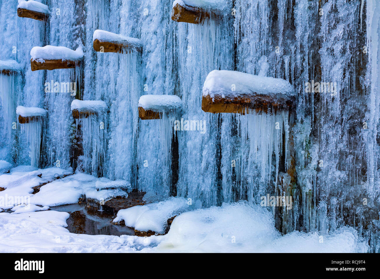 Picture of icicles and various forms of ice Stock Photo Alamy