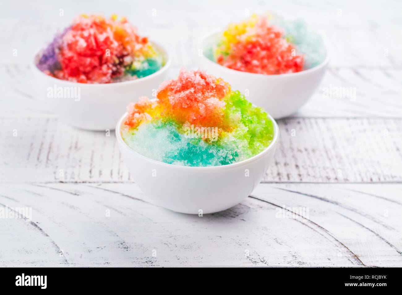 Homemade rainbow shaved ice Stock Photo Alamy