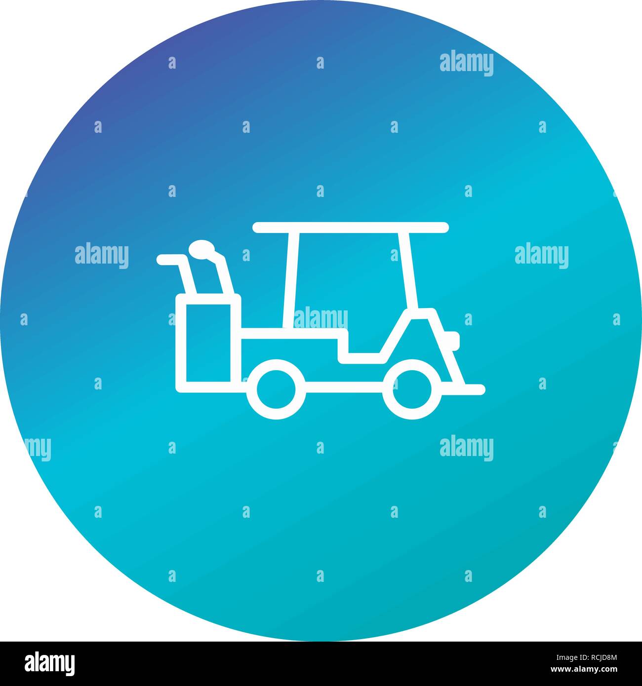 Vector Golf Cart Icon Stock Vector