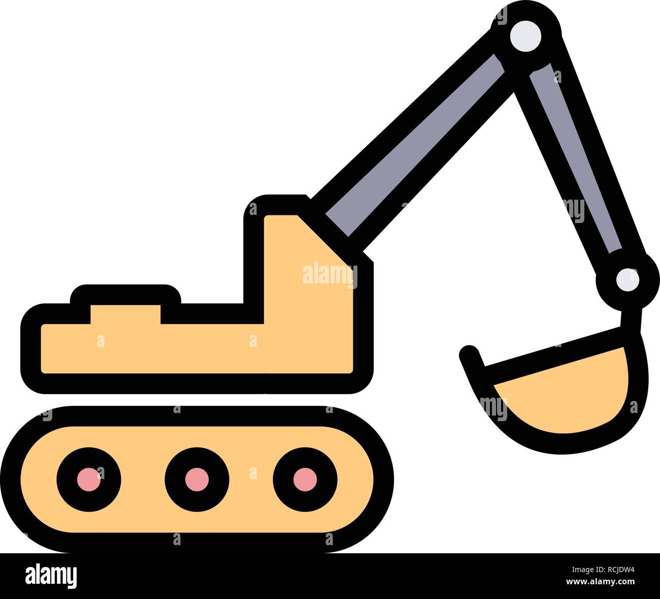 Vector Excavator Icon Stock Vector