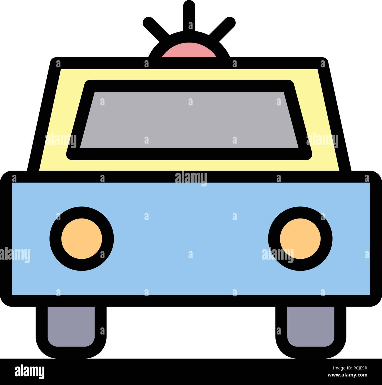 Vector Police Car Icon Stock Vector