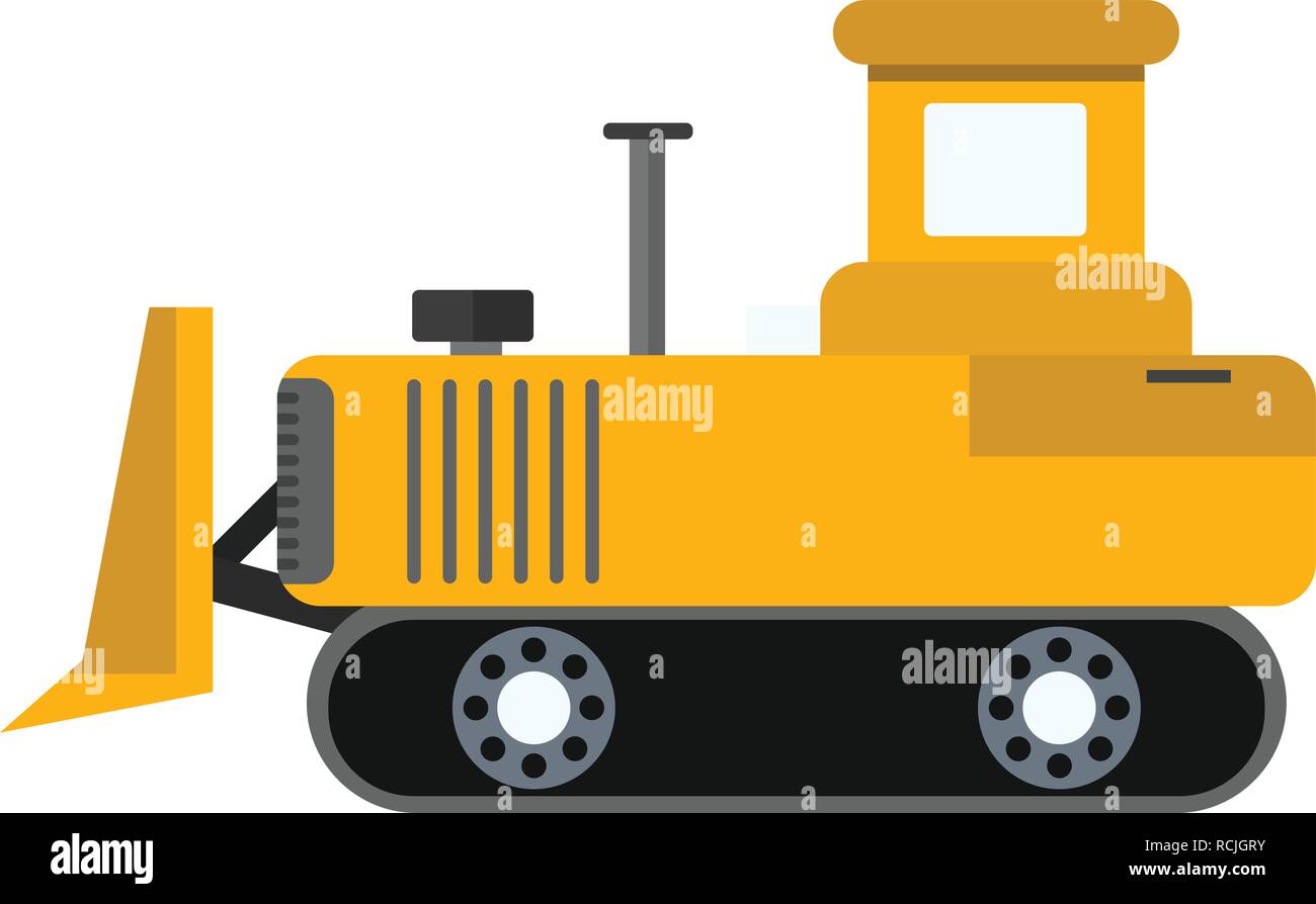 Vector Bulldozer Icon Stock Vector