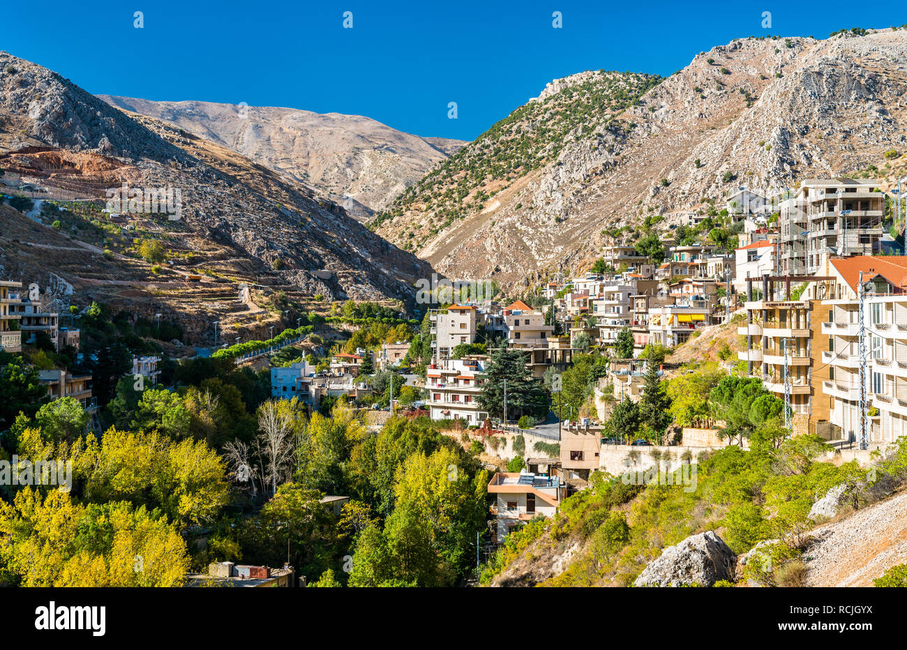 View of Zahle, the capital of Beqaa Governorate of Lebanon Stock Photo