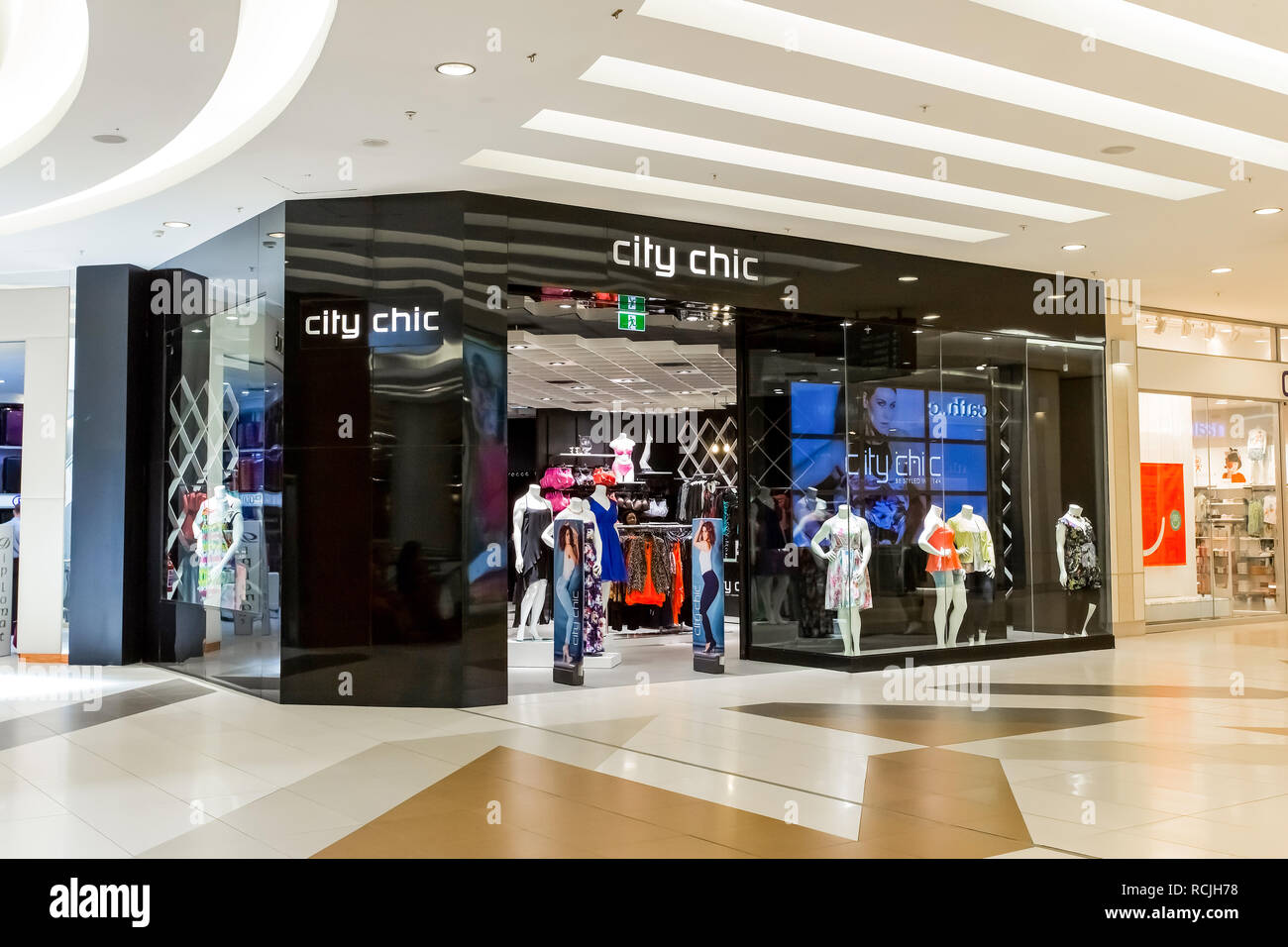 Johannesburg, South Africa October 09 2013 Entrance to Plus Size Clothing Store City Chic at