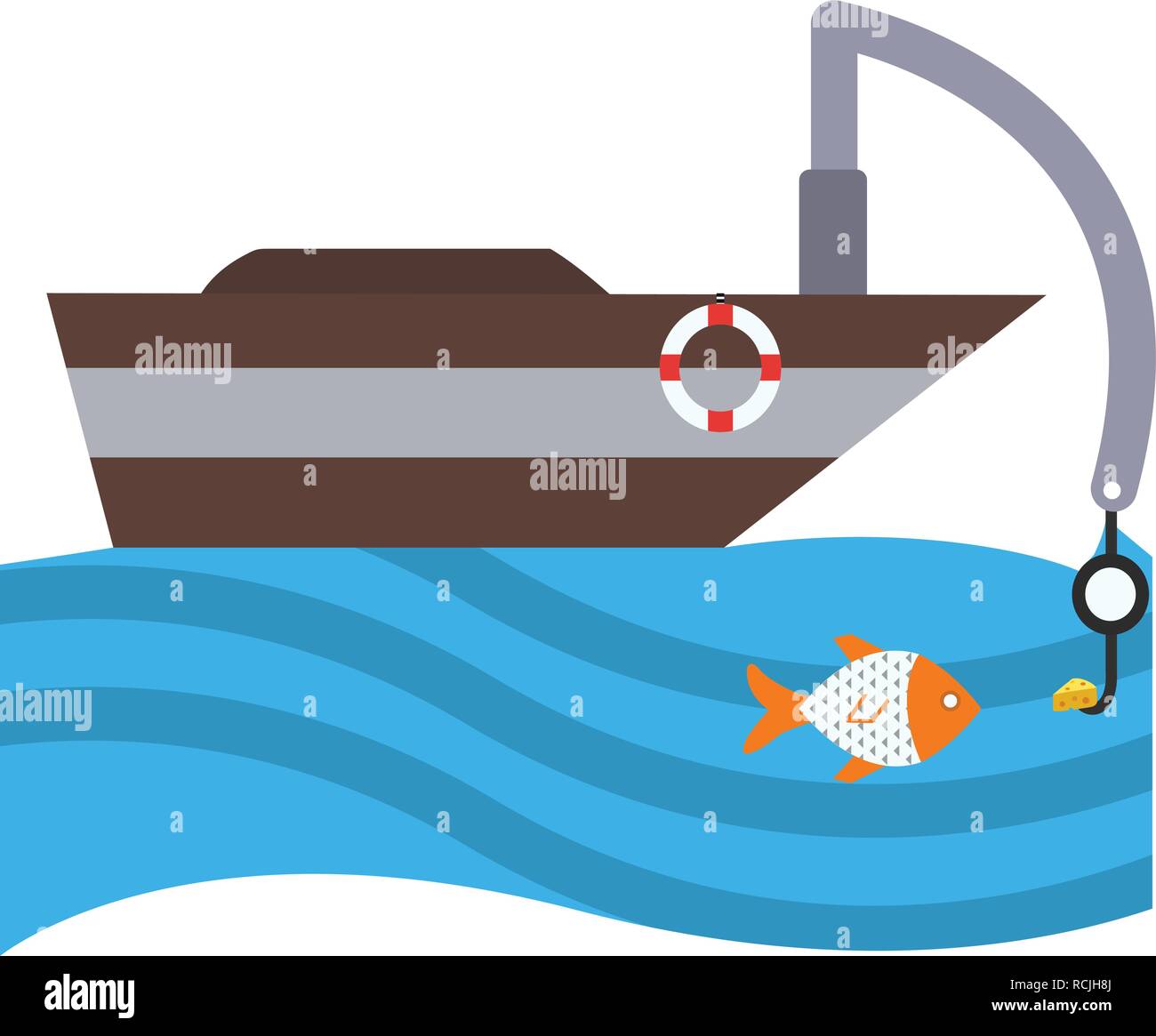 Vector Fishing Boat Icon Stock Vector Image & Art - Alamy