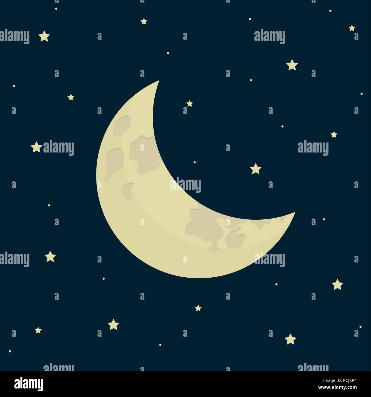 half moon on starry night background vector illustration EPS10 Stock Vector