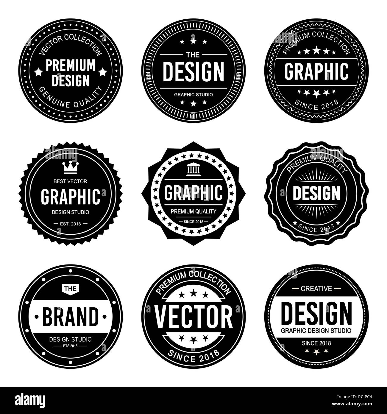 Vintage badge vector design Stock Photo - Alamy