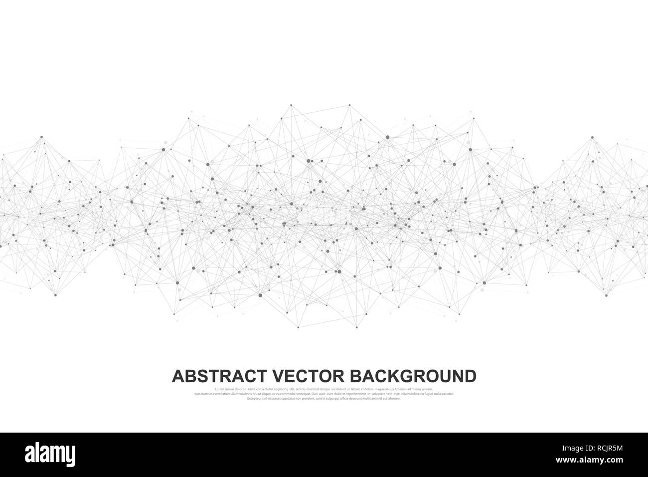 Abstract polygonal background with connected lines and dots. Minimal geometric pattern, molecular texture. Graphic plexus background. Science, medicine, technology concept. Vector illustration. Stock Vector
