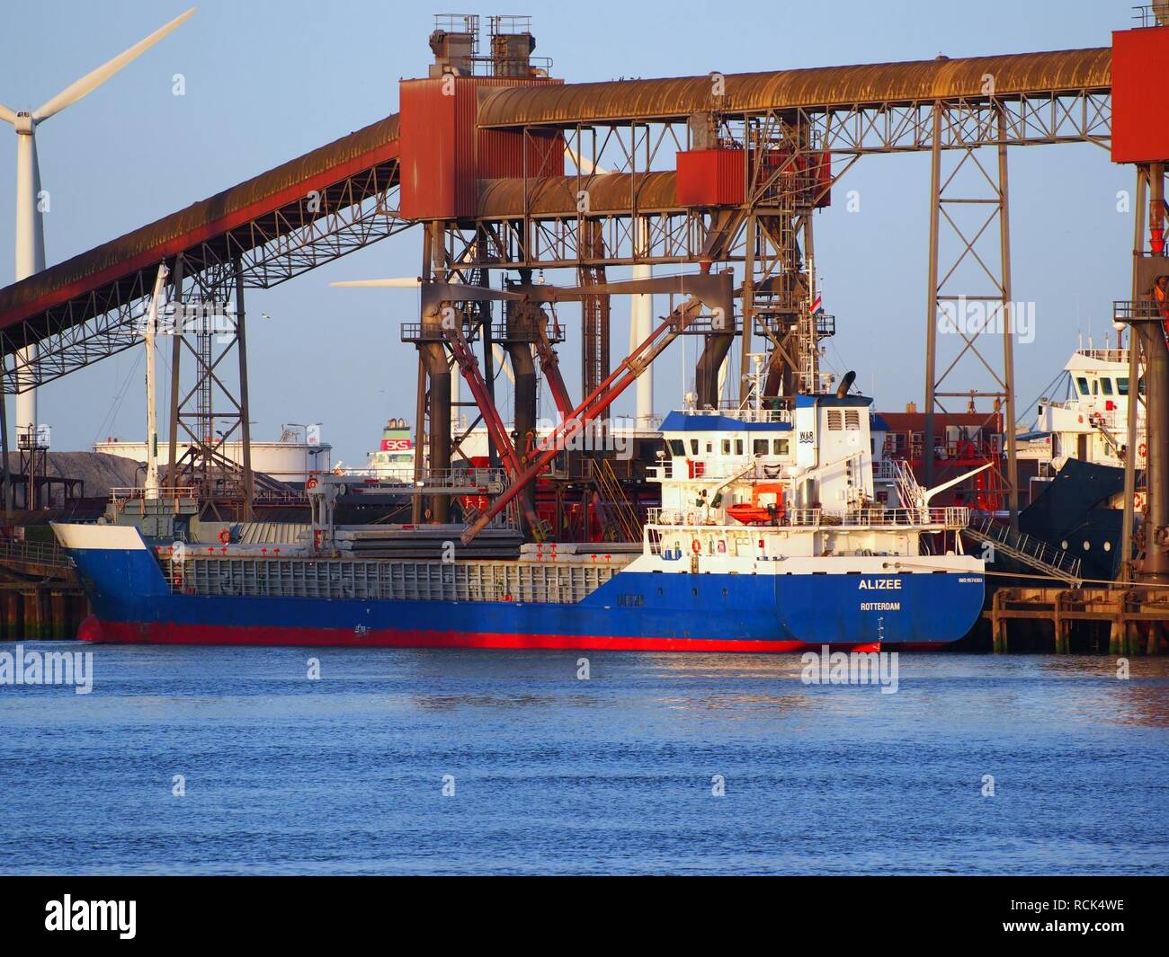 Alizee - IMO 9574303, Calandkanaal, Port of Rotterdam. Stock Photo
