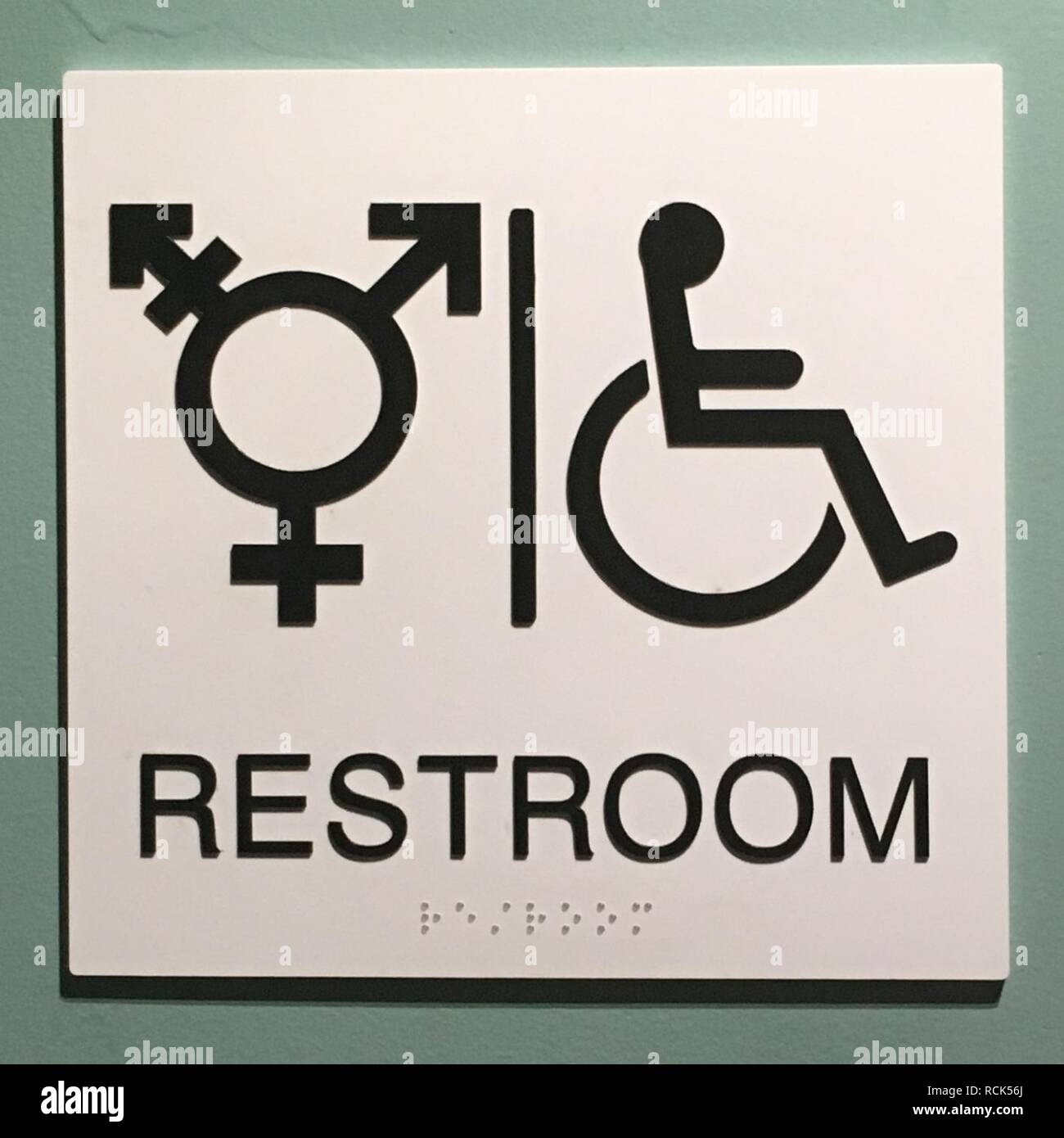 All gender restroom sign Stock Photo - Alamy