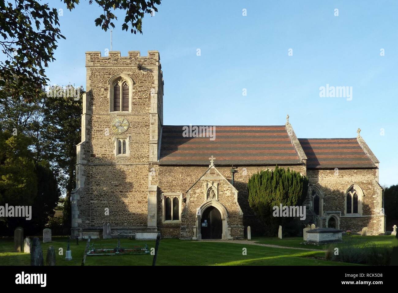 All Saints' Church, Clifton, Bedfordshire - From The South Stock Photo - Alamy