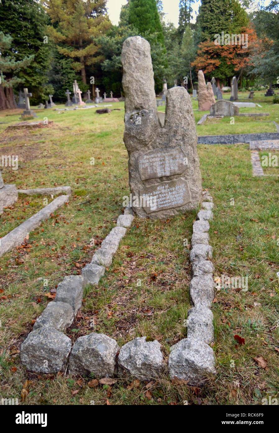 Allan Octavian Hume Grave Brookwood. Stock Photo