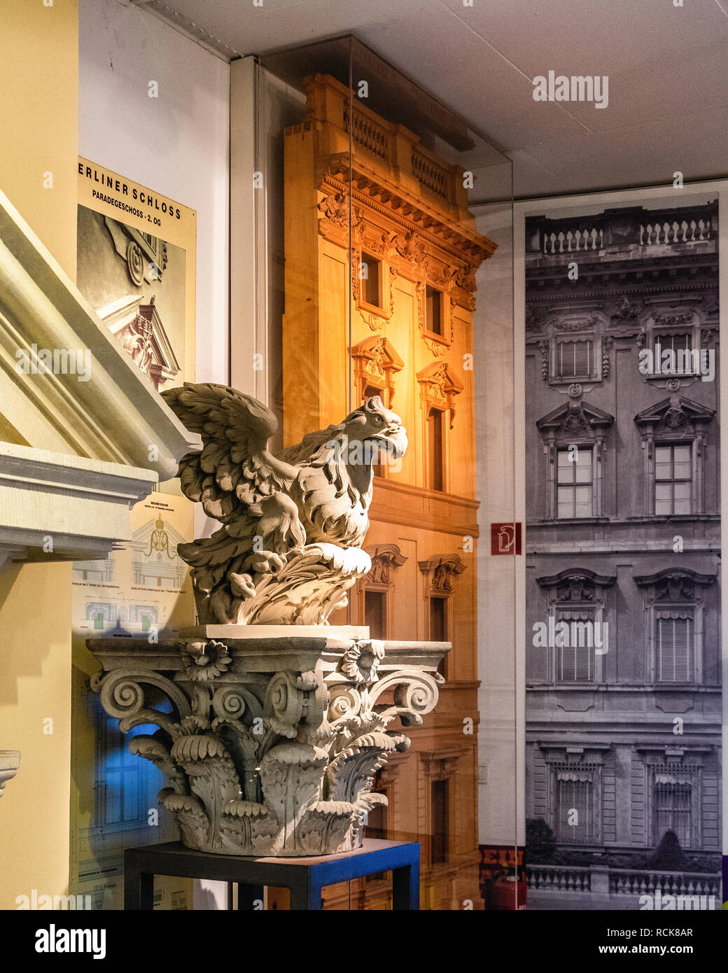 Berlin, Mitte,Schlossplatz. The Humboldt Box - interior of museum  information centre houses a temporary exhibition space Stock Photo - Alamy