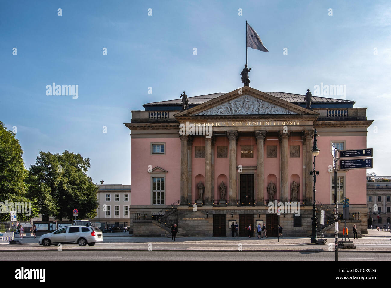 Berlin,Mitte, Unter den Linden. State Opera House - Old historic Neo-classical building newly re-opened after reconstruction.                          Stock Photo