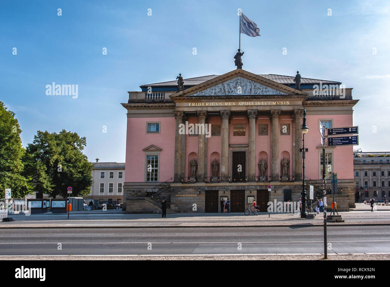 Berlin,Mitte, Unter den Linden. State Opera House - Old historic Neo-classical building newly re-opened after reconstruction.                          Stock Photo