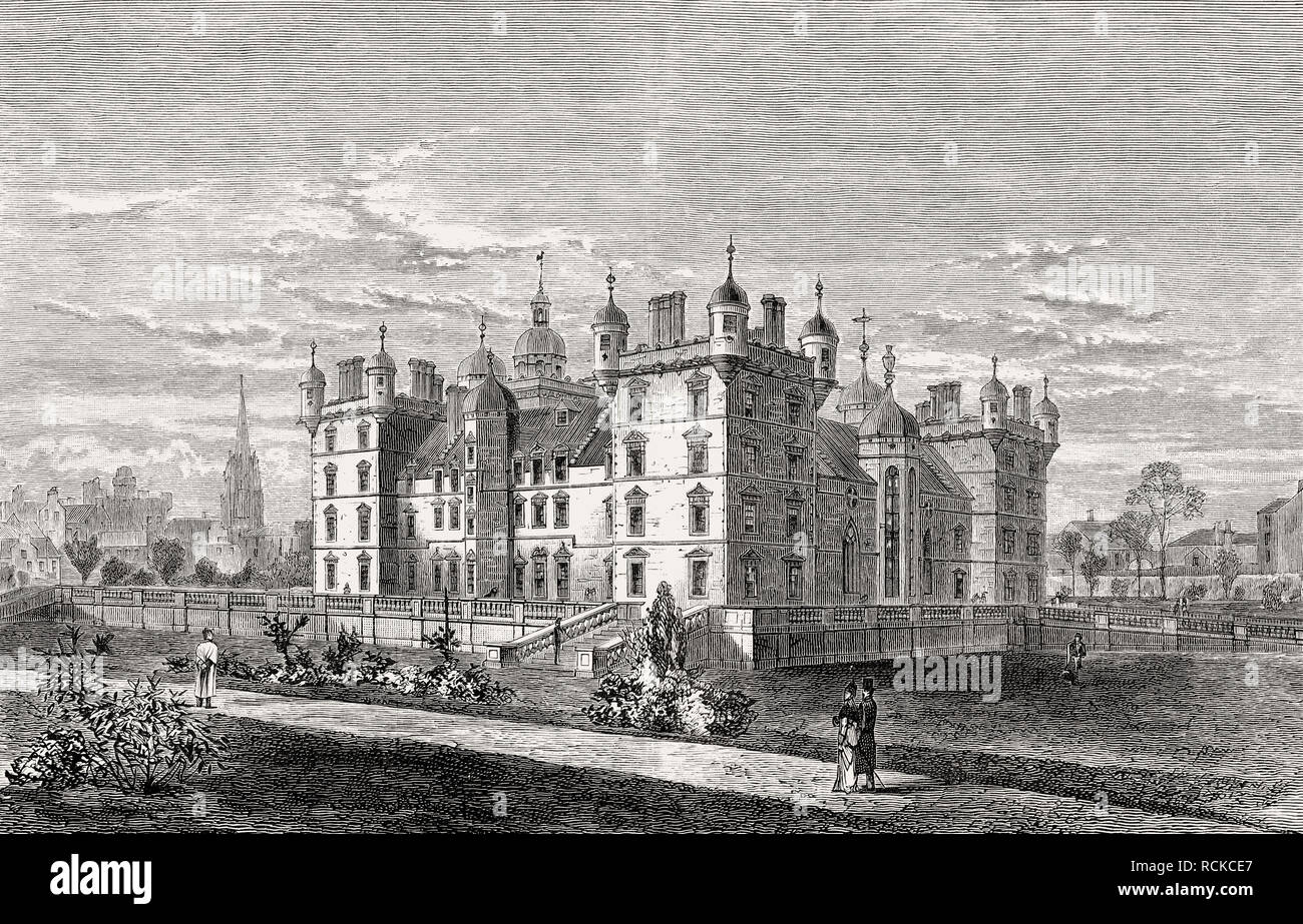 George Heriot's Hospital, Edinburgh, Scotland, 19th century Stock Photo ...