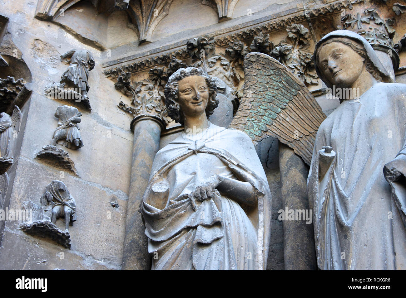 Reims, France. The Smiling Angel (l'Ange au Sourire), a famous