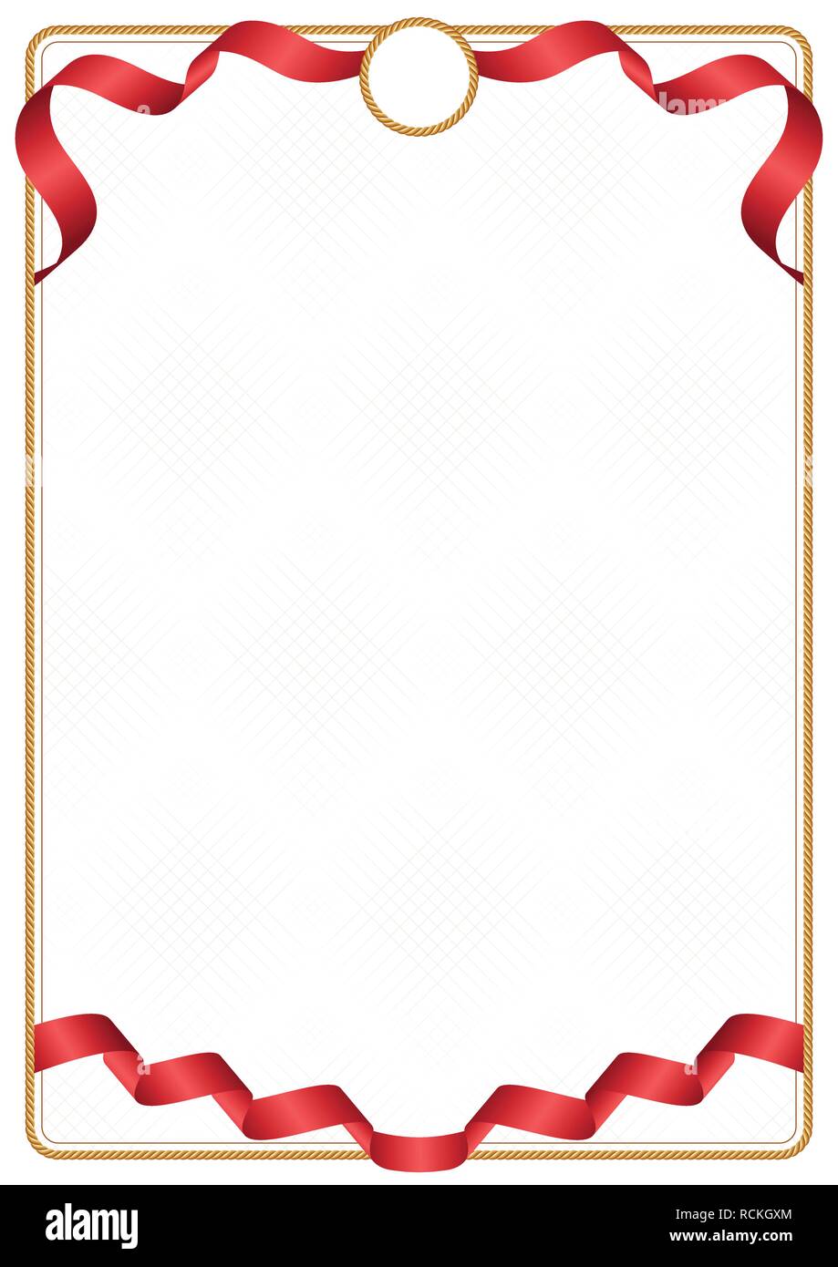 Frame and border of ribbon with the colors of the China flag, template ...