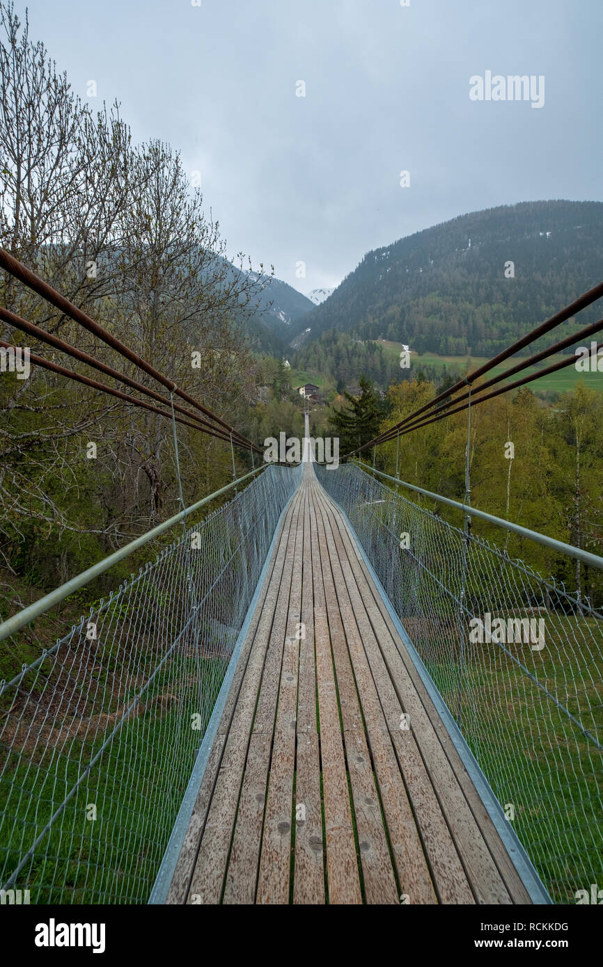 Suspension Bridge in Switzerland Stock Photo Alamy