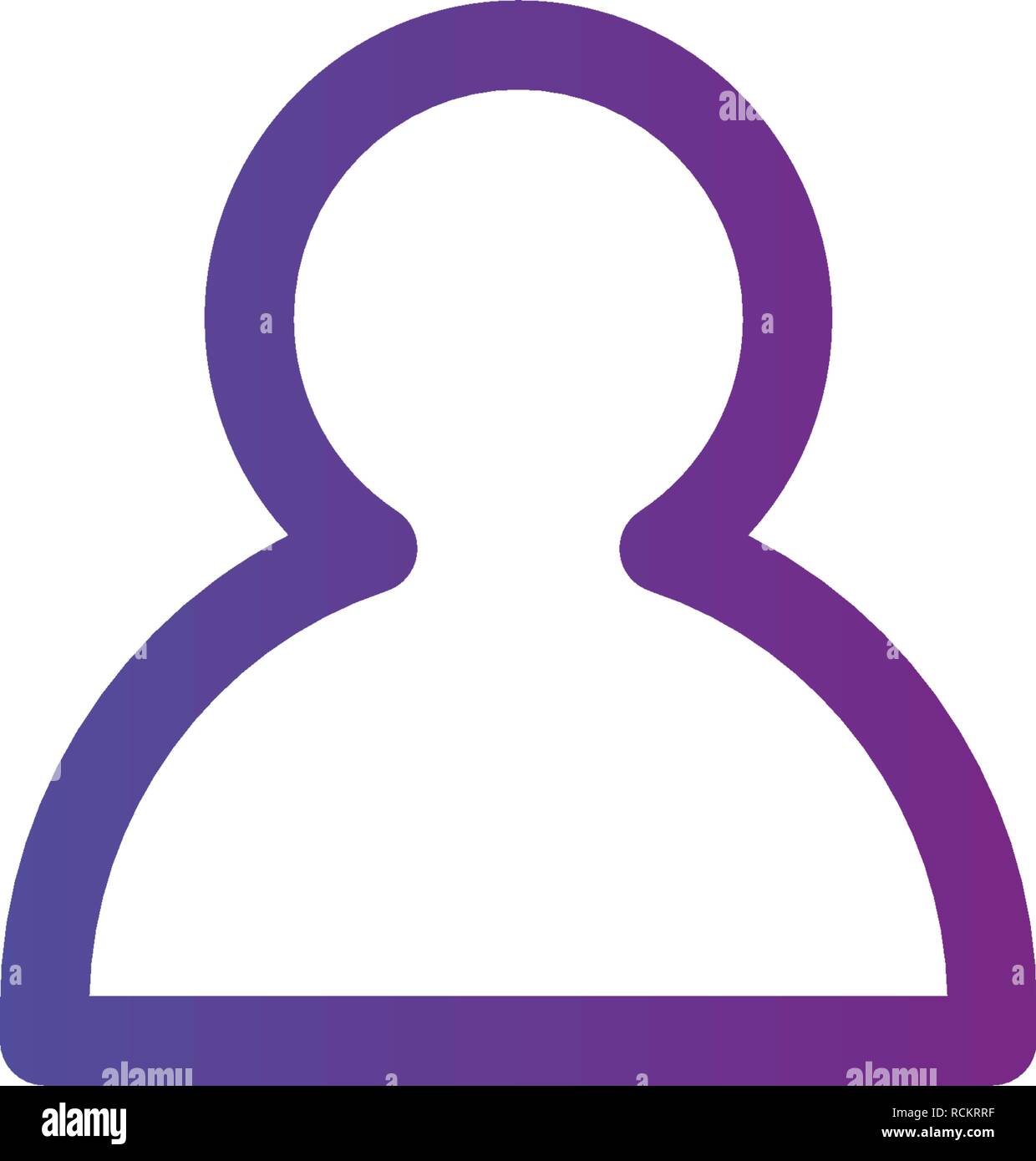 Purple Linear outline Person icon, User icon vector illustration