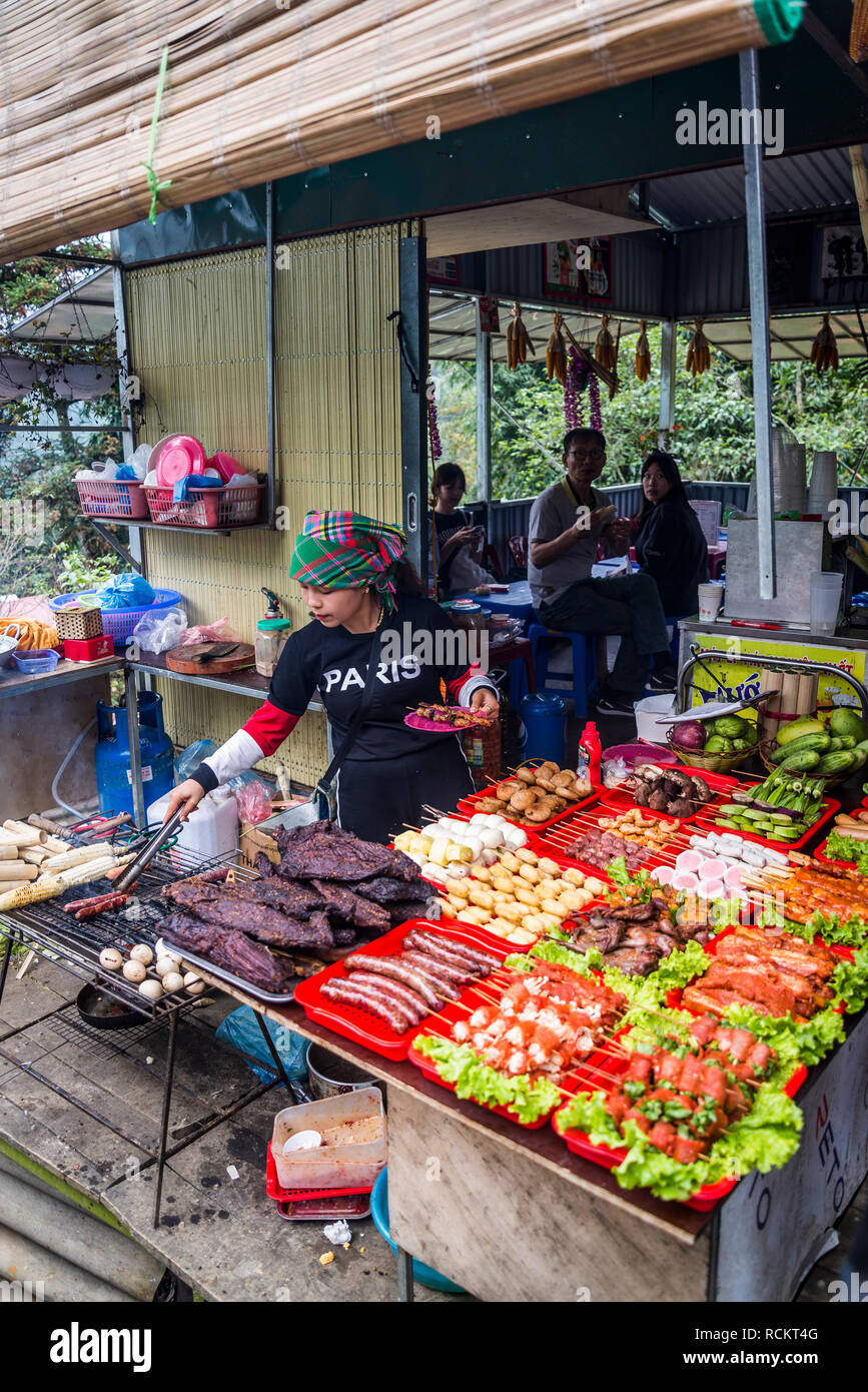 Street food stall, Cat Cat, a Traditional Black H’Mong minority Village