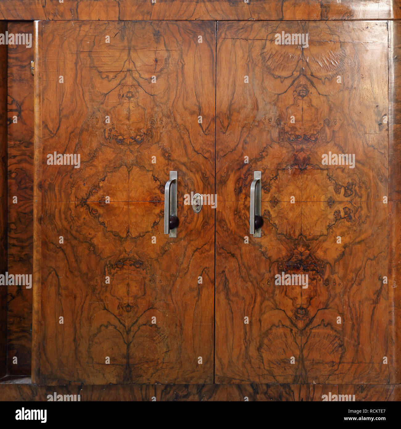 Antique Wood Veneer at Old Furniture Stock Photo Alamy