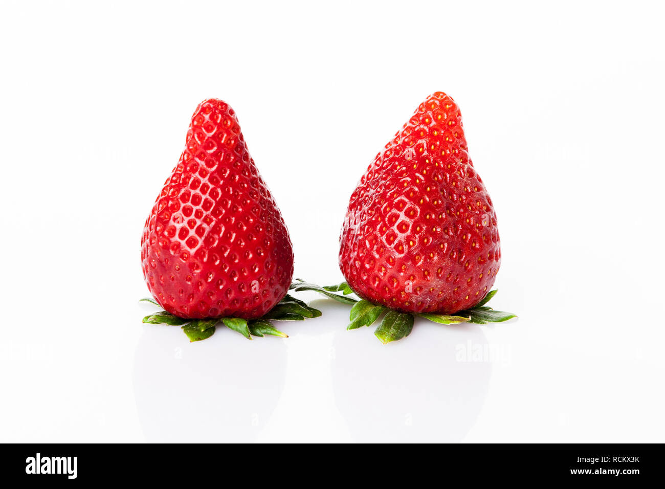 Ripe strawberry isolated on white background Stock Photo - Alamy