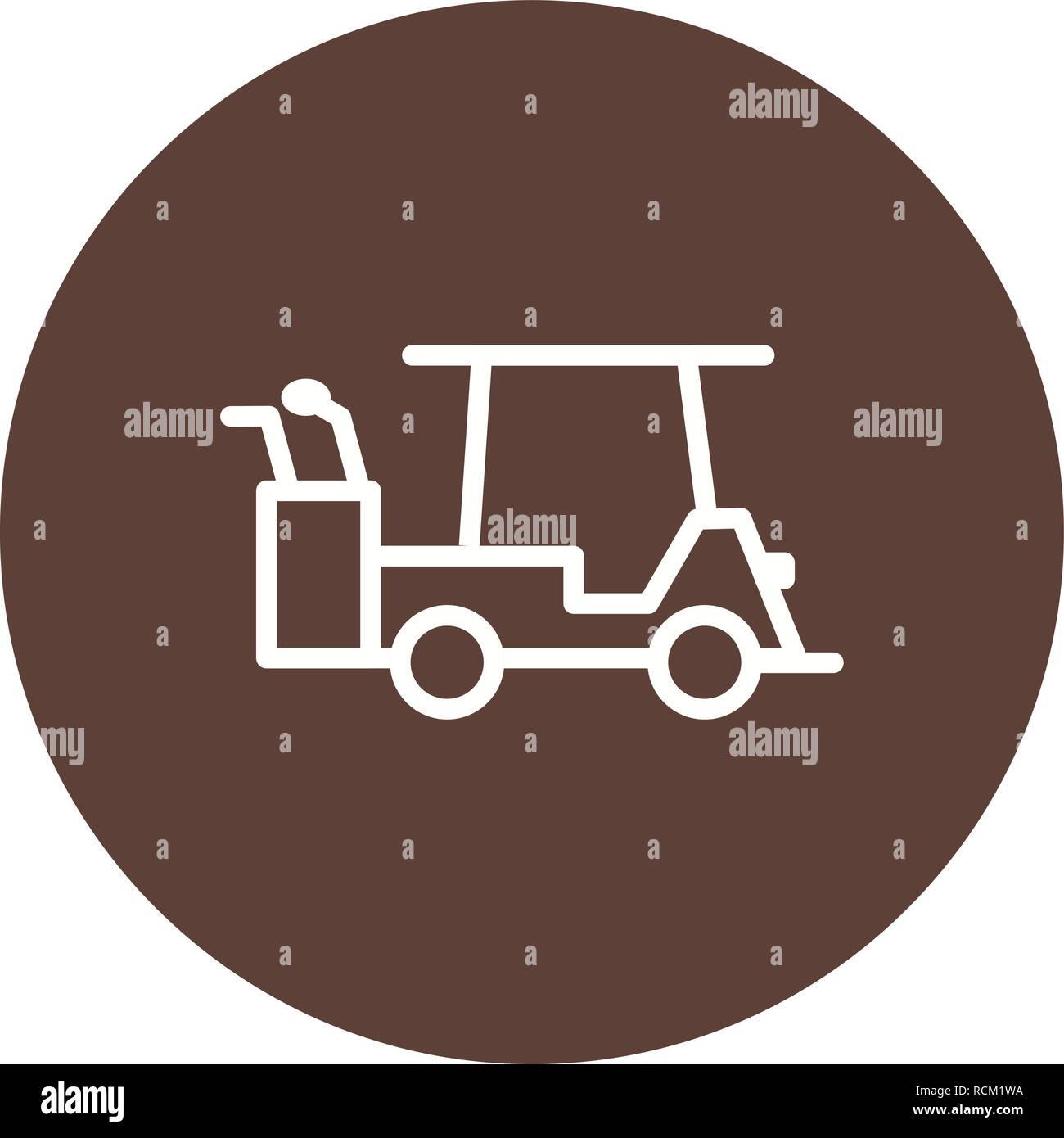 Vector Golf Cart Icon Stock Vector