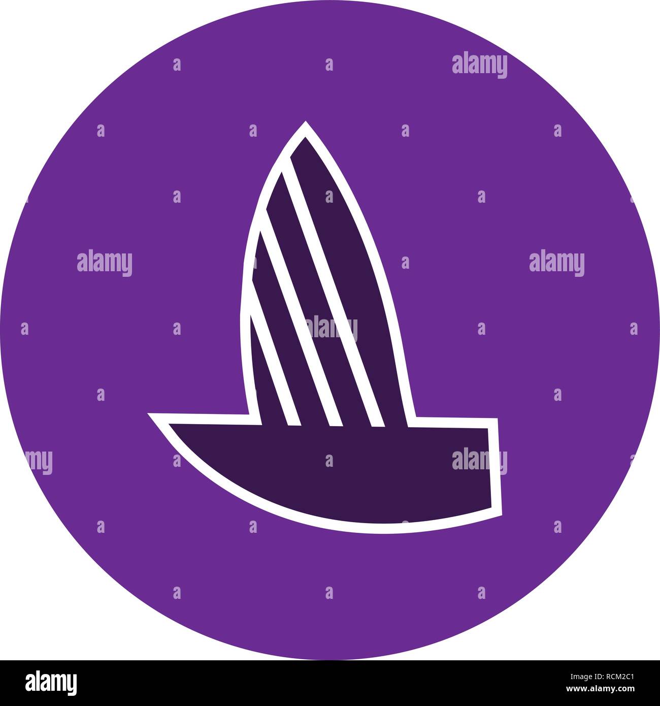 Vector Yacht Icon Stock Vector