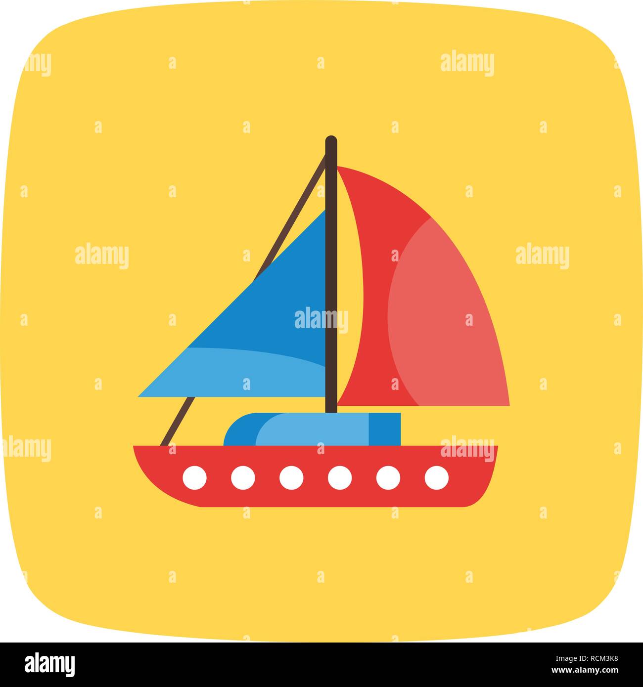 Vector Yacht Icon Stock Vector