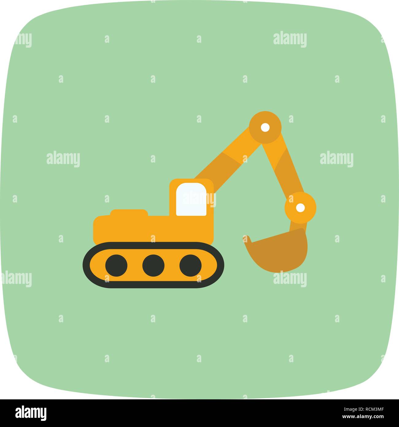 Vector Excavator Icon Stock Vector