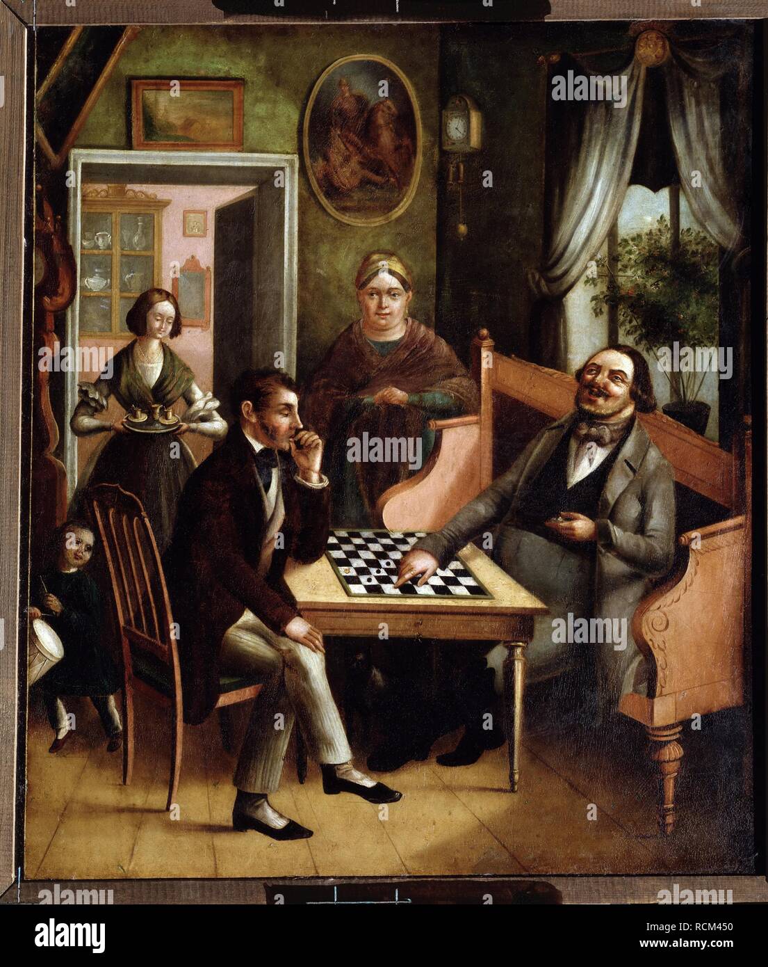 The Draughts Players. Museum: State Art Gallery, Perm. Author:  Doshchennikov, Ivan Stepanovich Stock Photo - Alamy