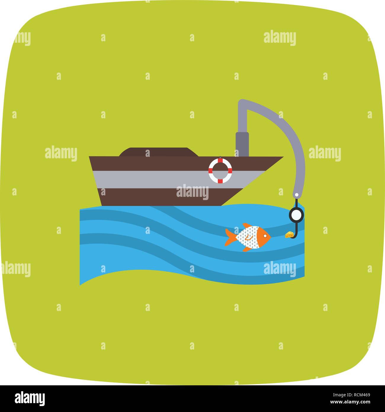 Vector Fishing Boat Icon Stock Vector Image & Art - Alamy