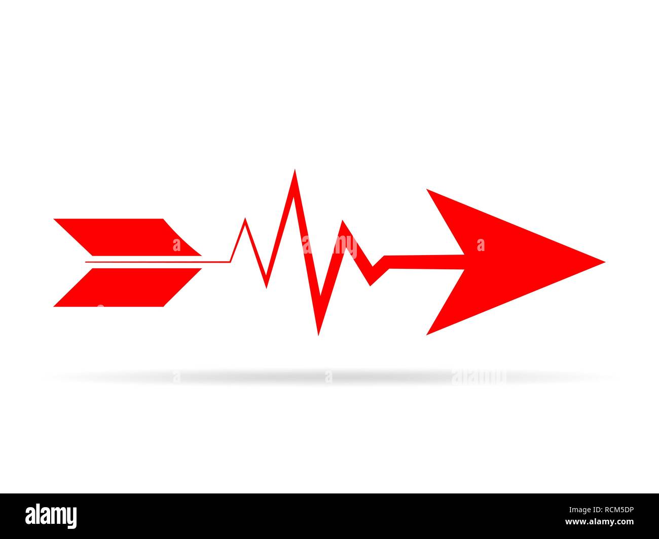Heartbeat sign with arrow. Vector illustration. The concept of health Stock Vector