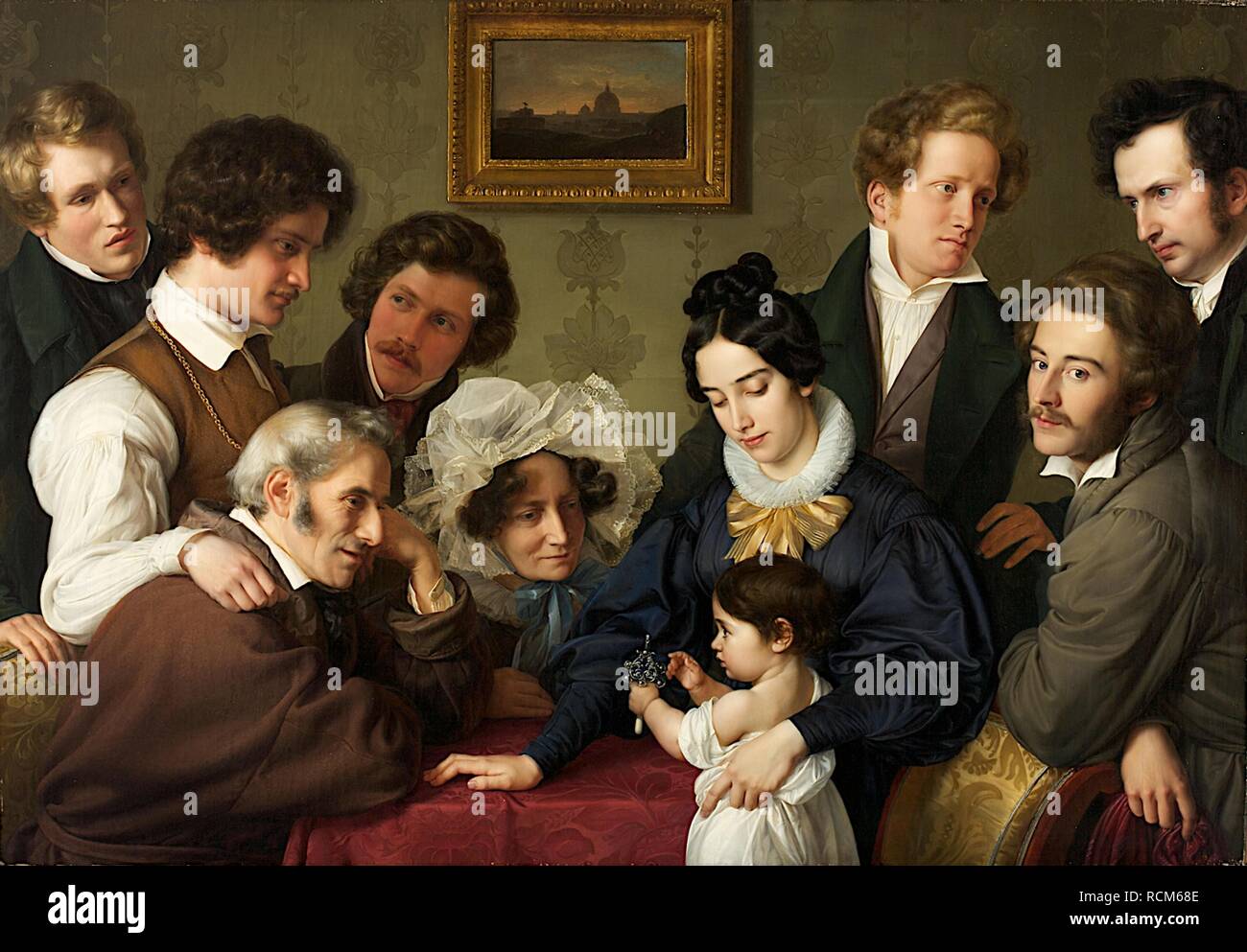 The Schadow Circle. (The Bendemann Family and their Friends). Museum: Kunstmuseen Krefeld. Author: Bendemann, Eduard. Stock Photo