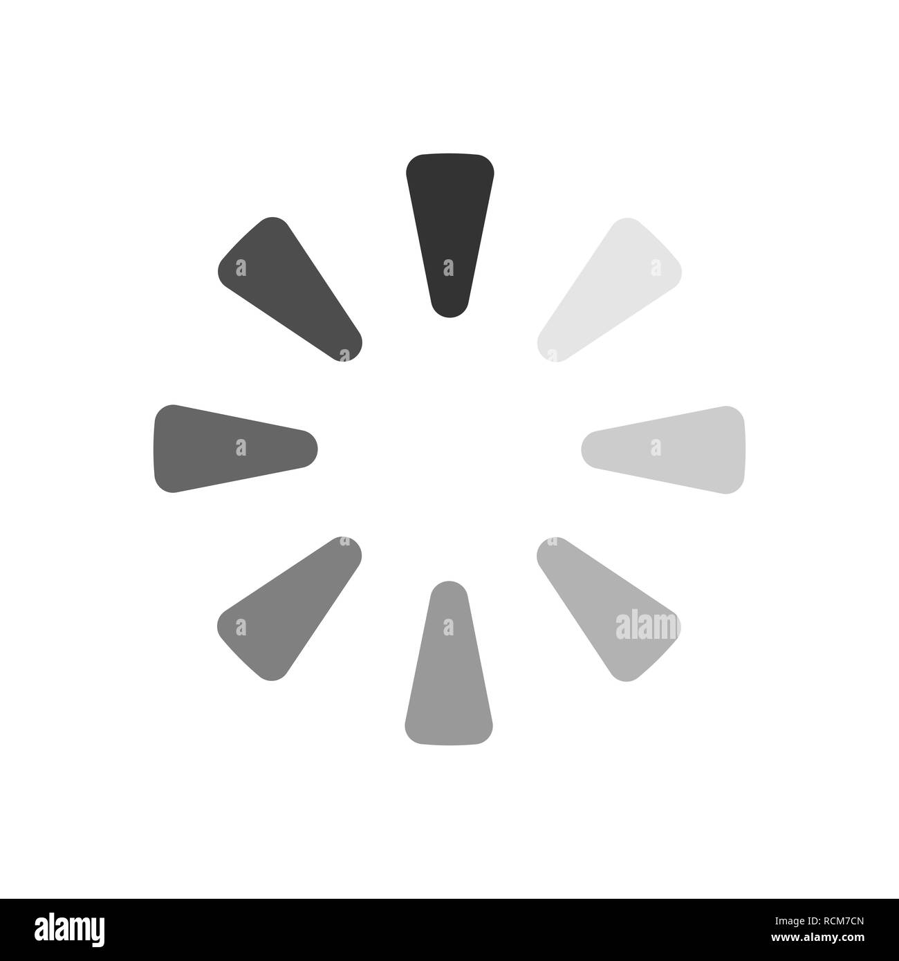 Gray download sign isolated on white background. Load icon in flat ...