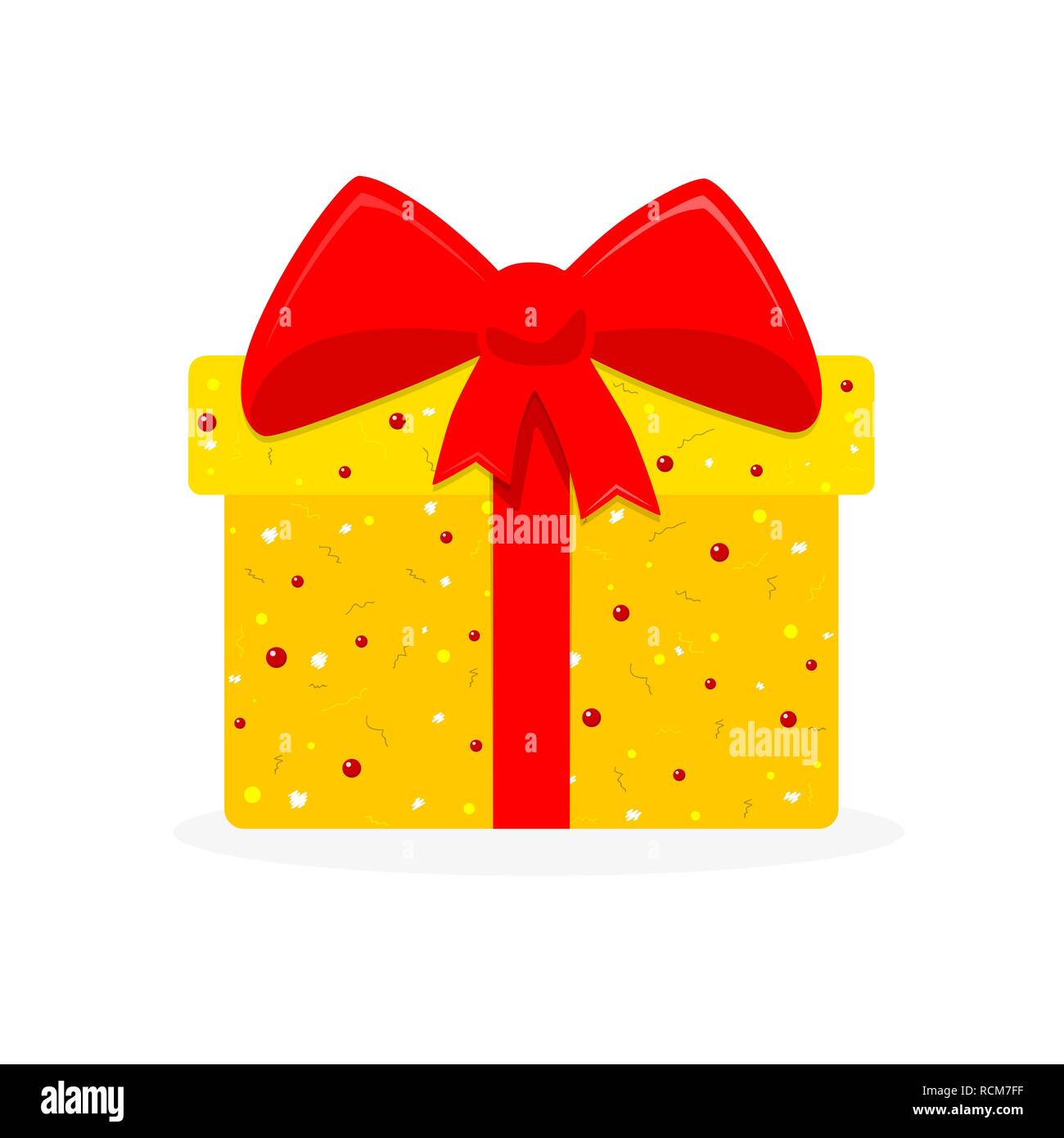Cute gift box icon in flat design. Vector illustration. Colored gift box  isolated on white background Stock Vector Image & Art - Alamy