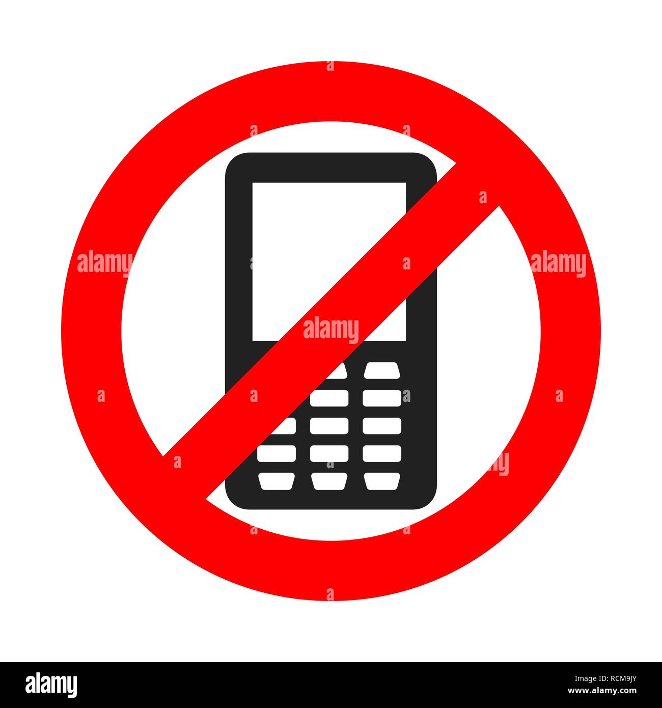 NO phone sign. Vector illustration. NO cell phone. Do not use your phone Stock Vector