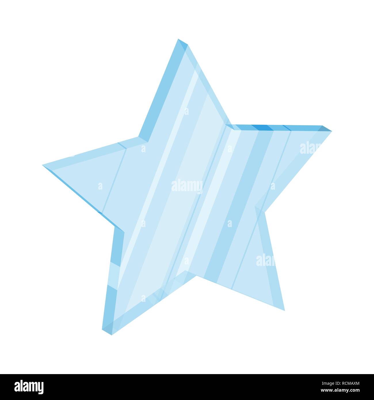 Glass star icon in flat design. Vector illustration. Star isolated on white background Stock Vector