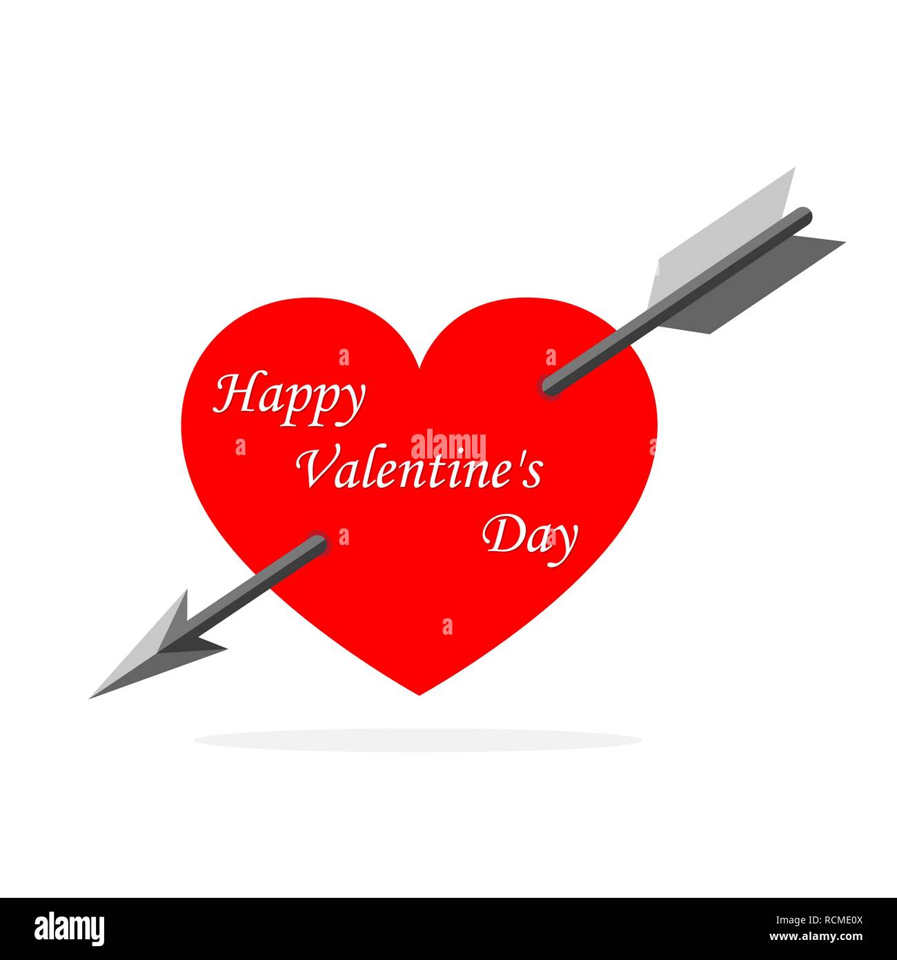 Festive heart in flat design. Vector illustration. Happy Valentine's