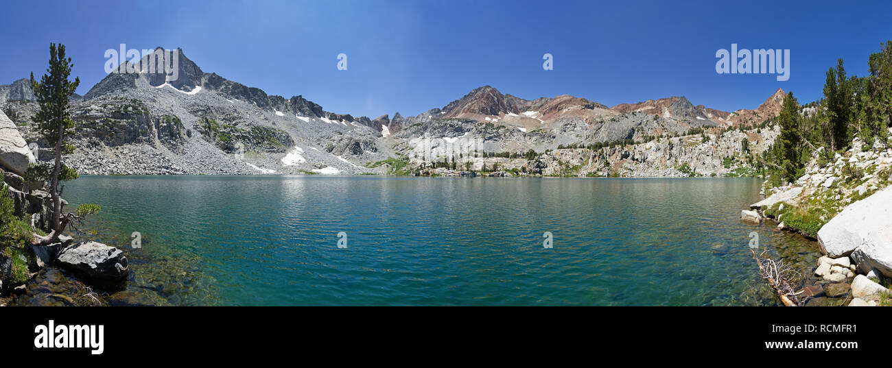 panorama of Big McGee Lake in the Sierra Nevada Mountains of California