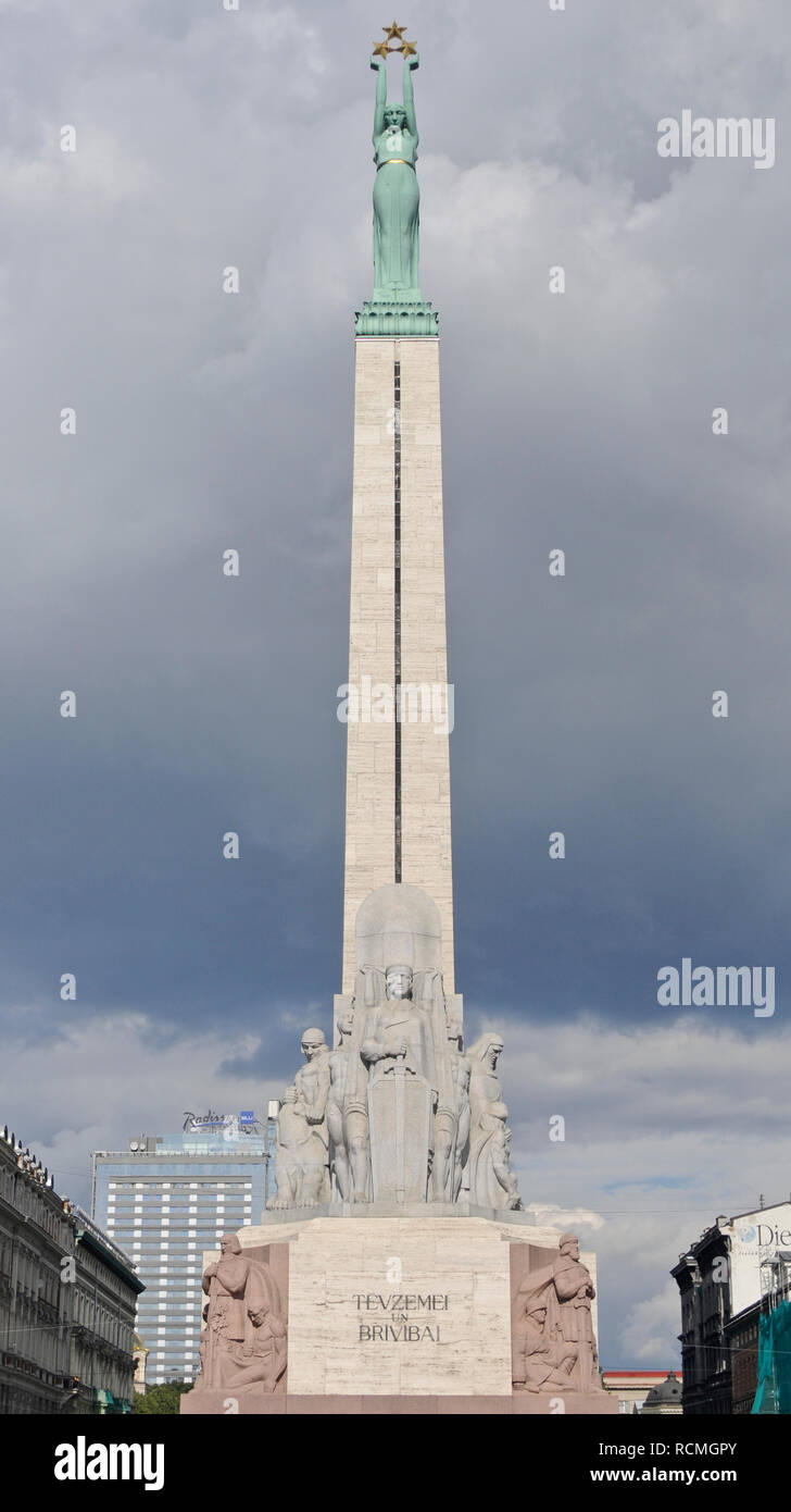 Freedom Monument, Riga, Latvia Stock Photo
