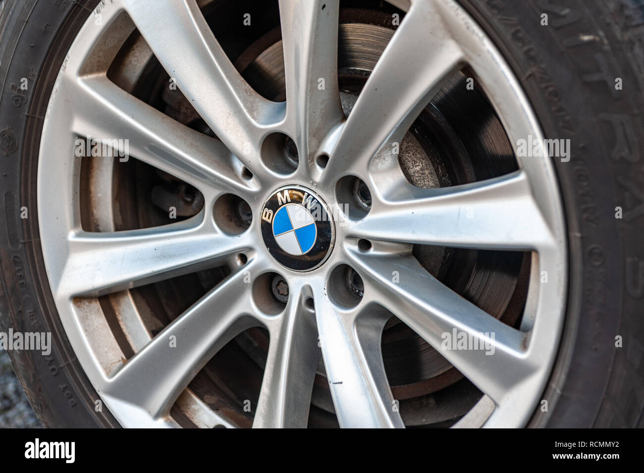 BMW alloy wheel. Stock Photo