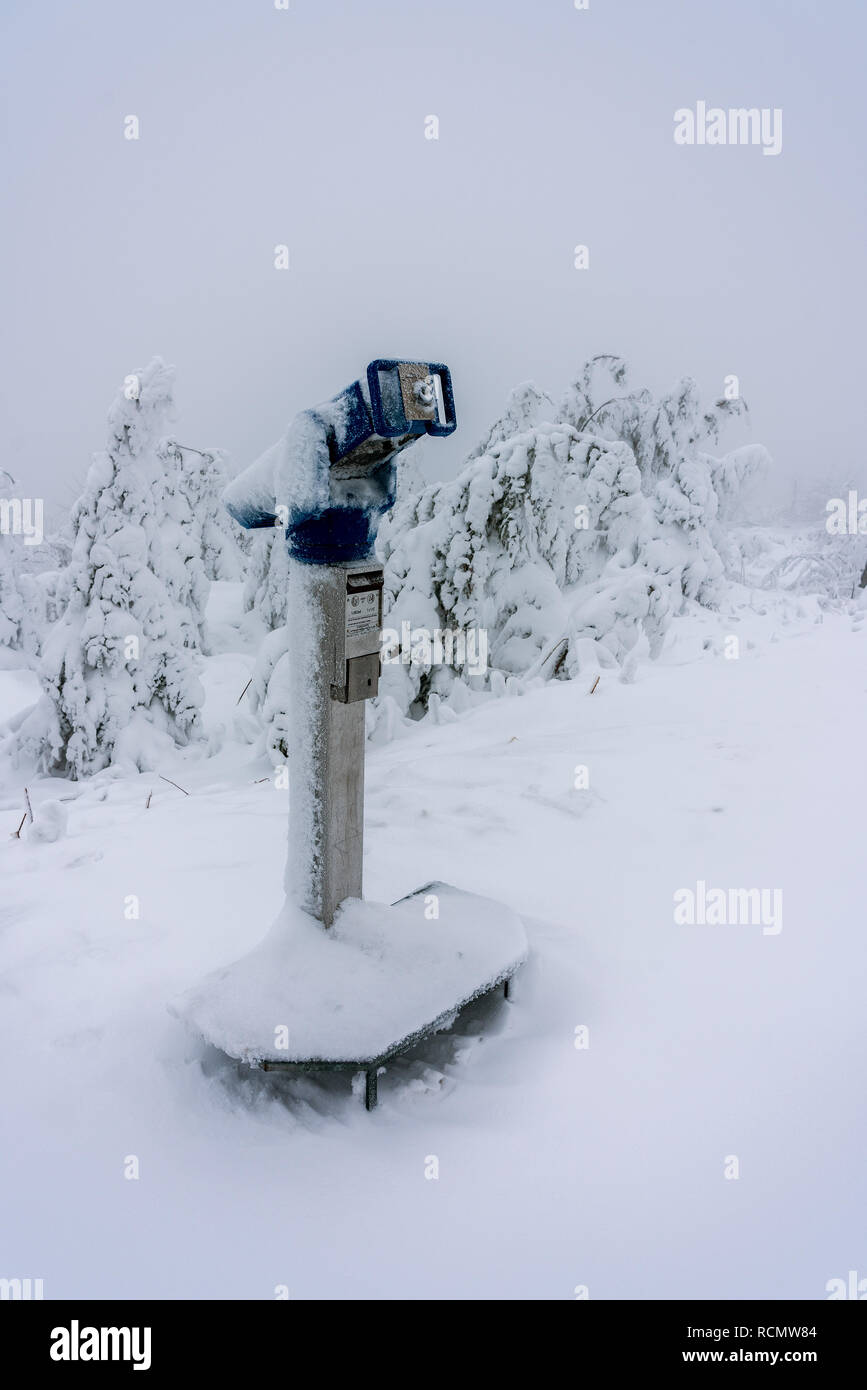 Sightseeing telescope in the Erzgebirge, Germany Stock Photo Alamy