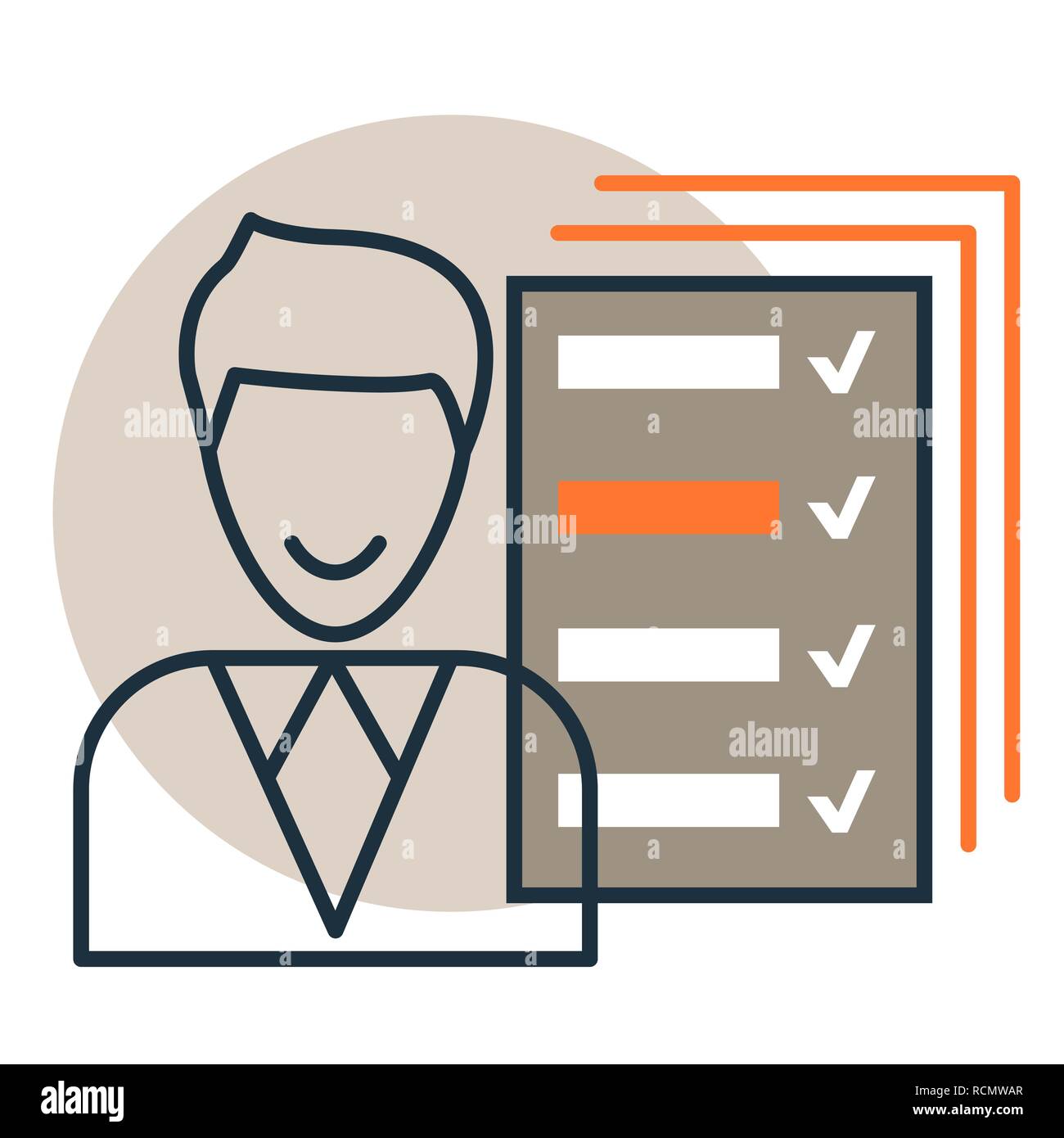 Vector Icon Of Checklist Review Survey Report With - 